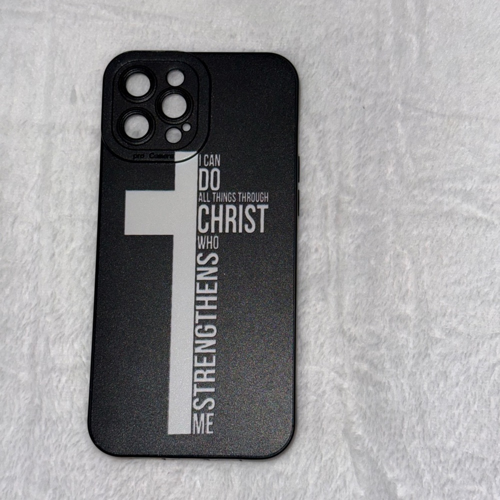 Black Phone Case with Inspirational Text